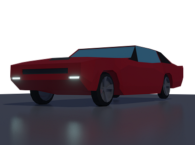 Low Poly Dodge Charger 3d graphic design