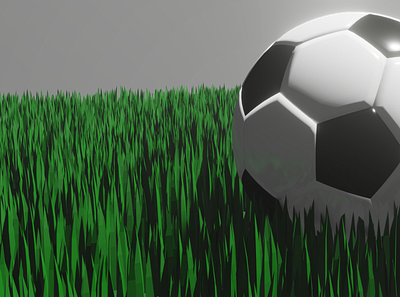 Football/Soccer field with a ball 3d graphic design