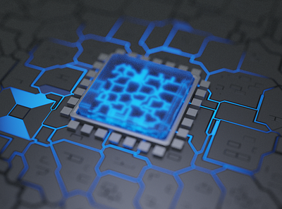 Intel CPU 3d graphic design