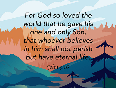 John 3:16 Verse Image graphic design illustration
