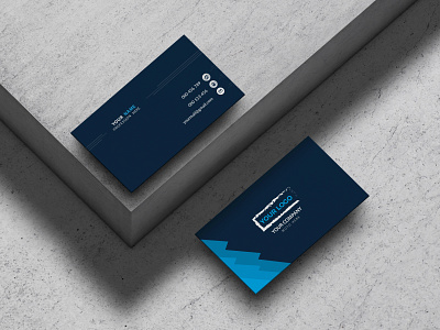 Deep Blue Business Card ai art blue brand branding business business card card color corporate creative dark deeo design identity illustrate illustrator minimal simple typography