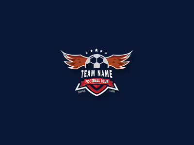 Football Club Logo ai art branding club color cool creative design establish flying football footsal illustration logo meaningful old spirit tradisional wing