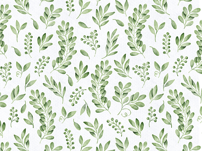 Green leaves seamless pattern background botanical cute green illustration leaves lovely naive pattern seamless tiny