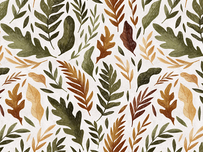 Autumn leaves seamless pattern