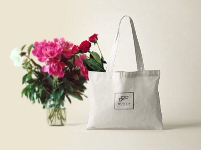 Rosea brand branding florist flowers identity logo minimal mock up typography vector