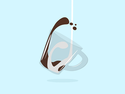 Reversed Strong branding cafe coffee design floating glass illustration logo milk minimal shop ux vector