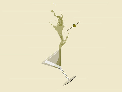 Martini Fight brand branding design elegant fight glass illustration liquid martini minimal olives vector