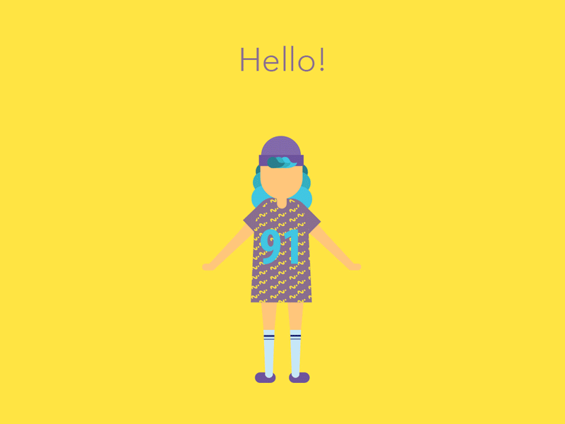 Hello character debut design hello motion