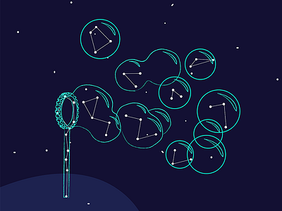 Bubbles Constellation astrology astronomy blowing bubbles constellation line art new years new years eve night sky stars