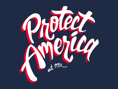 2016 T-Shirt Design america brush company shirt hand lettering lettering protect america tshirt typography usa