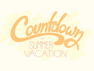 3-2-1 Summer! bright countdown cute hand lettering round soft summer sunny to typography vacation