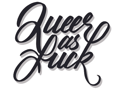 Queer AF af as expletive fuck hand lettering lgbtq queer script typography