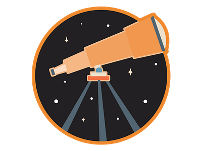 Telescope Logo astronomy circle logo night sky space telescope