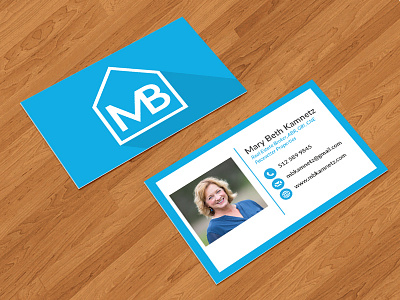 MB Real Estate Business Card blue brand business card contact identity real estate