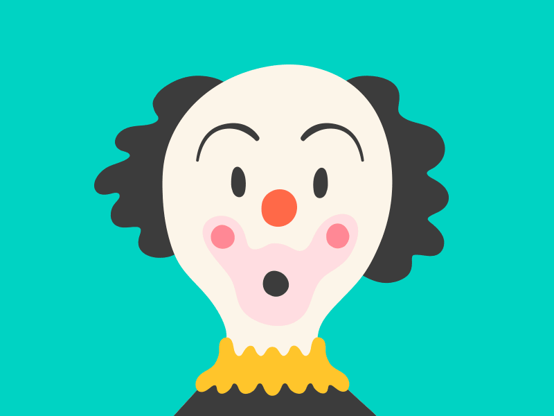 Send in the Clowns character clown clowns flat illustration kids