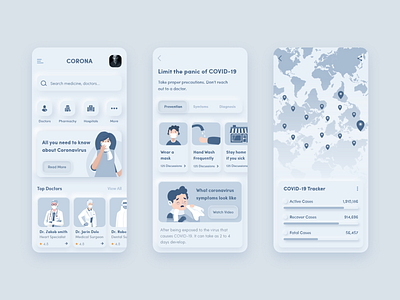 COVID-19 Tracker App android application corona coronavirus covid 19 free health ios layout medicine minimal mobile psd sketch skeuomorphic ui uidesign ux virus xd