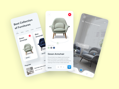 Furnitures AR App UI Concept