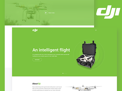 Dji Landing page Template dji landing page psd template ui