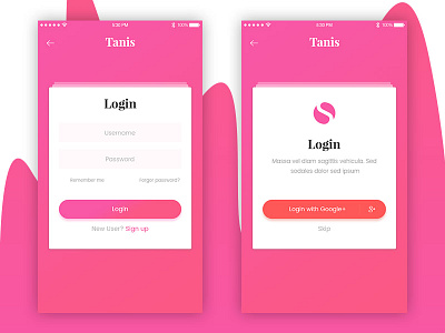 Tanis App Login Page app login psd psd ui tanis template ui