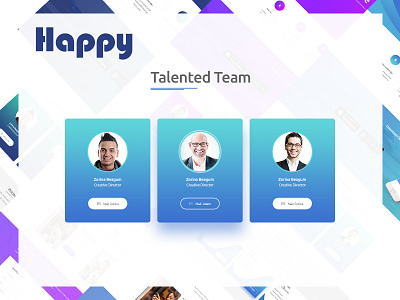 Happy Talented Team app happy mobile psd team template trendy ui ux