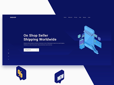 On Shop awesome minimal modern onshop psd template trend ui ux