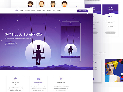 Approx app ios iphone psd template ui web