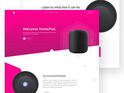 Landing page - Apple HomePod Product Design element gradient homepod landing page product psd ui ui kit ux