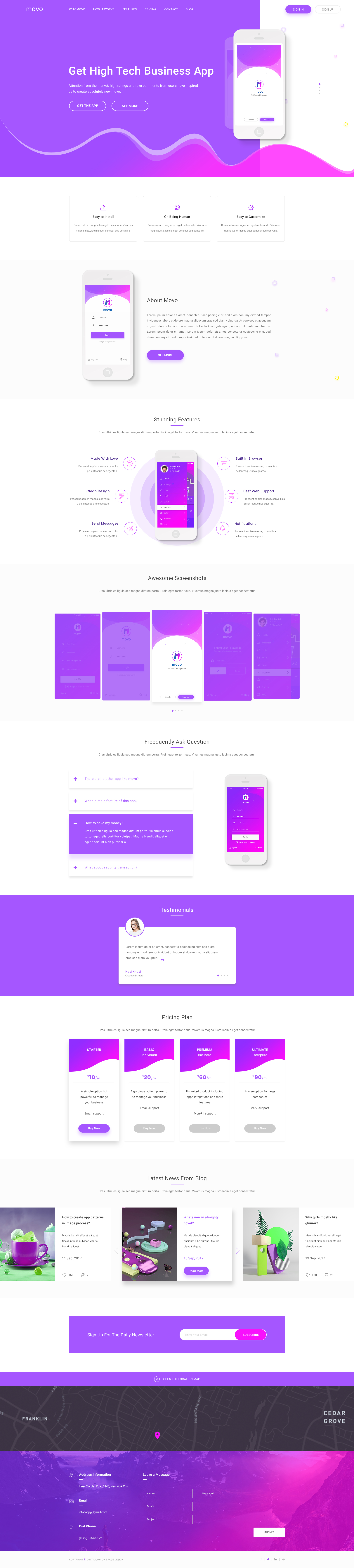 Landing page app template by M Sajib on Dribbble