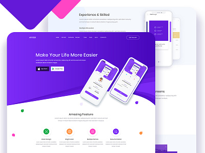 App Landing Page WIP app design gradient landing page one page psd ui design india ui usa ux