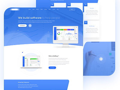 Software Landing page app design gradient landing page one page psd ui design india ui usa ux