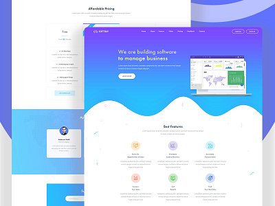 Softbay Landing Page app design gradient landing page one page psd ui design india ui usa ux