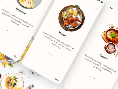 Cuisine Onboarding UI Concept breakfast cook cryptocurrency inpirations iphone mobileapp mockup onboarding orange pixels platte racipe restaurant restaurant app ui uidesign uiinpirations uikit ux uxdesign