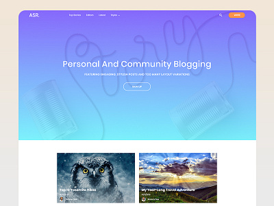 Personal Blogging app blog cryptocurrency free gradient landing page latest minimal one page personal portfolio post it psd recent typography ui ui ux ux uxdesign xd