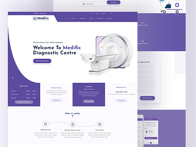 Medical Diagnostic Center app branding crypto doctor gradient hospital illustration landing page medical modern template ui ux webdesign webui