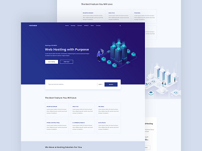 HostMeed: Domain & Hosting Landing Page app apps application domain gradient hero image home home app hosting icon layout design ui ui ux user webdesign