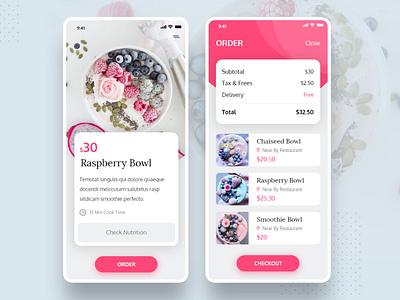 UI Explore // Food ordering App screens