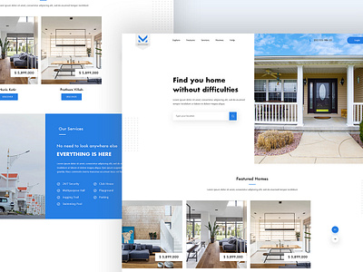 Real Estate // Exploring Landing Page concept homepage interaction layout location menu psd realestate search trend ui uidesign ux webdesign xd