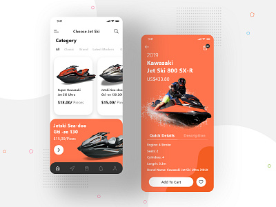 Jet Ski App android app interaction ios iphone jetski layout menu mobile mobileapp navigation notificationapp productapp psd trend uiapp userinterface uxdesign wireframe xd