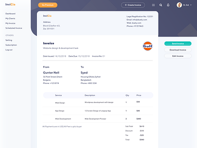 Invoice Generator UI 03 by Syed Raju on Dribbble