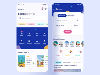 Classified App app design bus search classified classified ads classifieds colorful electronics flight search hotel hybridapp jobs marketplace mobile design mobileapp modern app offers realestate search ads services train search