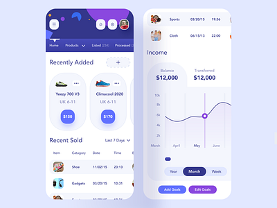 Seller Store Responsive UI add application creative dashboard ecommerce income chart iphonex mockup mobile product design recently added recently sold responsive responsive app responsive web design second navigation uiux webapp website