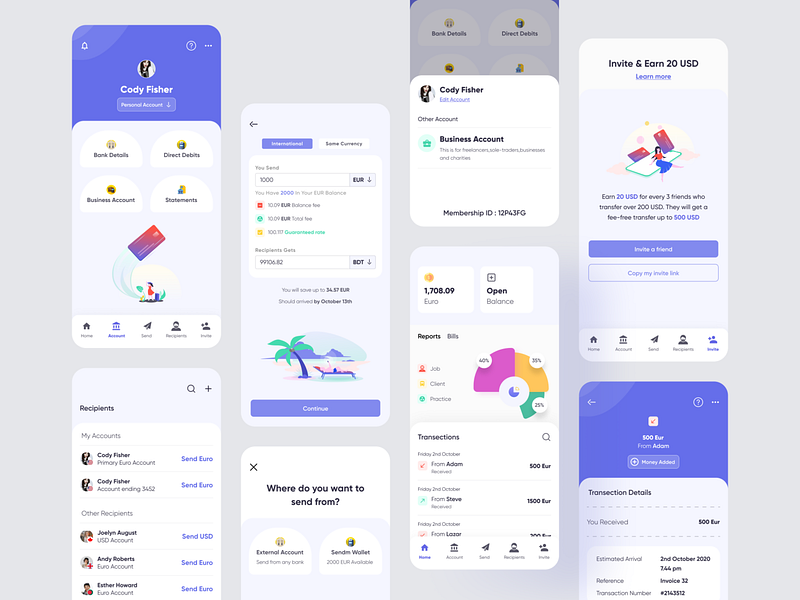 Banking App All Screens by Syed Raju on Dribbble