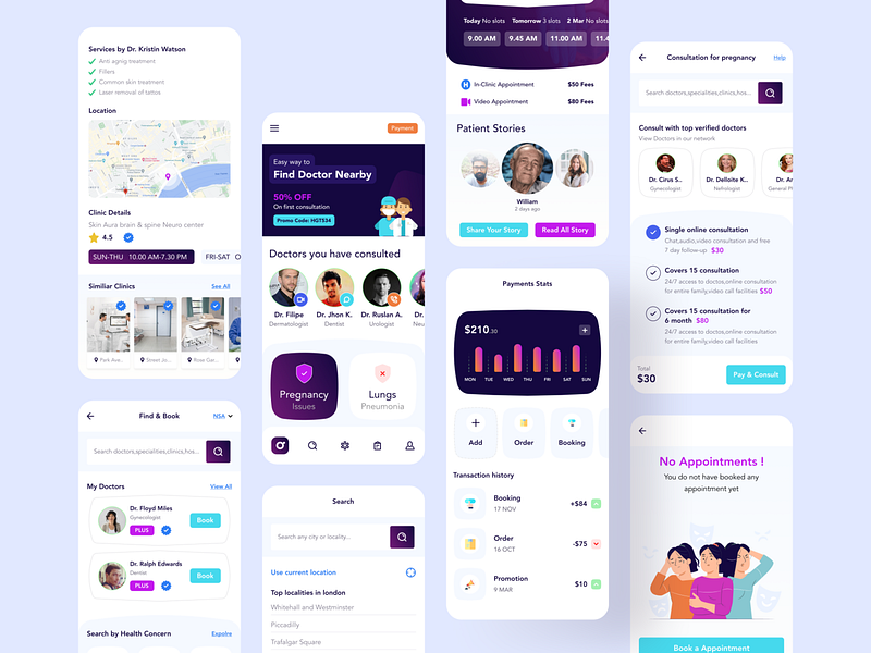 Medical App (All Screens) by Syed Raju on Dribbble
