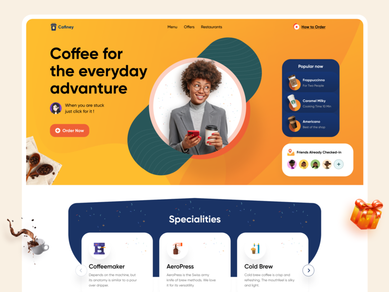 Coffee Shop Website coffee coffee shop coffeeshop coffeewebsite creative design design floating design landingpage landingpagedesign logo series design ui web website website header websitedesign