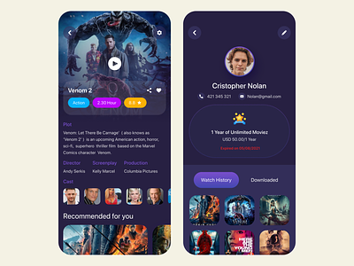 Entertainment App I Profile & Movie Details