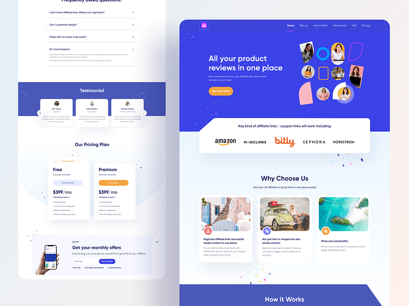 Affiliate Landing Page by Syed Raju on Dribbble