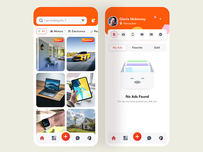 Classified Explore & Profile ads app design app designer app explore app landing app profile buy sell buy app classified app classified application classified profile creative app cross platform app hybrid app mobile app ui mobile application post ads sell app ui design