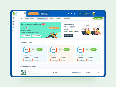 Learning Management System UI-03 classes creativedashboard dashboard dashboarddesign dashboardui ed-tech education educational educationdashboard edutech landingpage learn learning onlineclass onlinelearn onlineskill productdesign softwaredesign uiux userdashboard