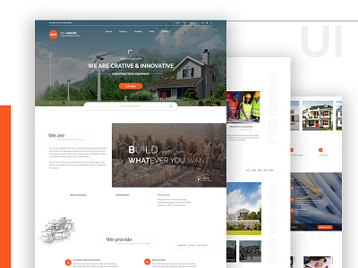 Construction Company Landing Page Concept construction debut shot dribbble best shot landingpage ui ux web