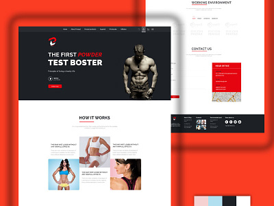Bodybuilding Product Landing Page Concept concept interaction psd psdtemplate ui userinterface ux webdesign